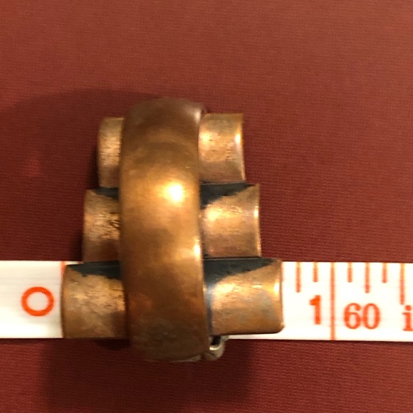 Vintage clip earrings Copper Renoir - Picture 3 of 8